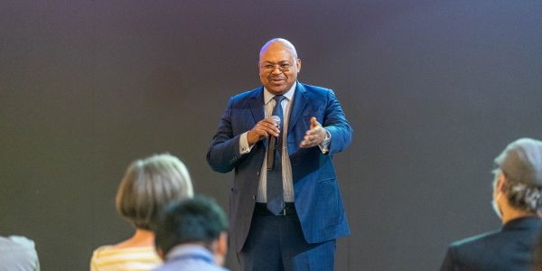 Professor Maurice at Carnegie event